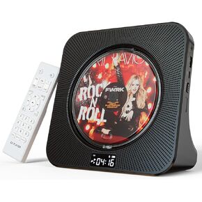 CD Player Portable with Bluetooth Desktop CD Player with Speakers for Home CD Music Player with Remote Control FM Radio LED Screen Support AUX Input and Output (Black)