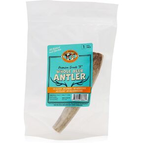 Whole Deer Antler for Dogs - Long Lasting Dog Chews for Aggressive Chewers - Single Ingredient Dog Treat & Odorless Deer Antlers for Small Dogs & Medium Dogs - 4-5" (1ct)