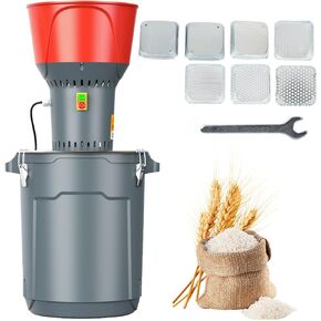 15.8 Gallons Corn Grinder Mill, Dry Grain Mill Grinder Electric, Grain Grinder Mill, Electric Food Mill, Farm Home Wheat Grinder for Spice Rice Feed Flour Cereals, 7 Sizes Sieves