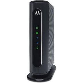 مودم كابل Motorola 8x4، 343 ميجابت في الثانية DOCSIS 3.0، معتمد من Comcast XFINITY، Time Warner Cable، Cox، BrightHouse، والمزيد (بدون اتصال لاسلكي)، أسود (متجدد)