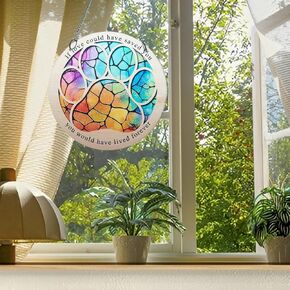 7.9'' Acrylic Pet Memorial Suncatcher for Loss of Dog or Cat - Window Decorative Hanging Ornament-Suncatcher Pet Memorial- Pet Memorial Gifts, Sympathy Remembrance Gifts for Loss of Pet