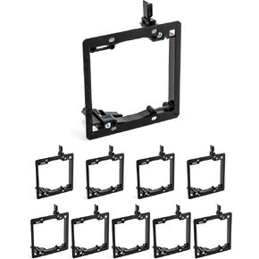 QWORK Low Voltage Mounting Bracket, 10 Pack 2 Gang Dual Gang Drywall Mounting Wall Plate Bracket, Flush Installation of Wall Panels, with Mounting Screws