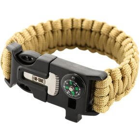 M-Tac Survival Paracord Bracelet - Cord 12 ft (144 Inch) - Tactical Emergency Cord Rope with Compass Whistle
