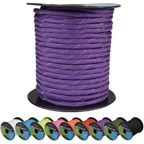 West Coast Paracord Reflective 550lb Paracord – 7 Strand Type III Tactical Parachute Cord for Hiking, Camping, and Fishing – Reflective Pink (100 ft)