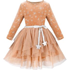 Sunny Fashion Girls Dress Blue Heart Tulle Party Velvet Winter Warm Party