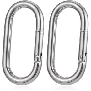 2pcs 4 Inch Carabiner Clip Oval Carabiner Clip Heavy Duty Carabiner Spring Snap Hook Oval Shape 10x100mm