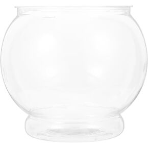 Fish Tank Bowl Plastic Transparent Goldfish Bowl Unbreakable Fish Bowl Home Decor for Desk Bookshelf, 15.00X15.00X13.00CM