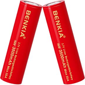 18650 Rechargeable Battery 3500mAh 3.7Volt Flat Top 4 Pack 18650 Lithium Batteries for Flashlights Headlamps
