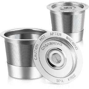 2 Pack Reusable K Cups Coffee Pods for Keurig, Universal Stainless Steel Refillable Reusable K-Cup Coffee Filters Compatible with Keurig 1.0 Coffee Machines, Eco-Friendly, BPA-Free