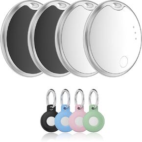 Invisible Guard Finder Tag-4 Pack, Bluetooth Tracker Works with Apple Find My(iOS Only)-Waterproof, Replaceable Battery,Lost Mode,Smart Key Finder Item Locator Track Your Bags, Suitcases, Pets