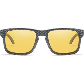 FIMILU Night Driving Glasses for Men, Polarized Night Vision Glasses Reduce Glare and Enhance Visual Abilities for Night 9102