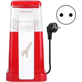 Electric Automatic Popcorn Machine With Removable Measuring Lids Mini Portable Plastic Popcorn Maker Household Corn Popper for Kitchen Red 5.9 X 5.9 X 11.4In(220V)