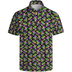 Men's Funny Golf Shirts Hawaiian Polo Shirts 80S Flashes Polo Shirts Funny Hawaiian Beach Summer Golf Polo Shirts