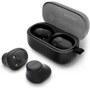 PHILIPS TAT1219 True Wireless Headphones Small Buds. Great Value, Natural Sound. Dynamic bass Pocket-Sized Charging case, Clear Calls, 18 Hours of Playtime. Black (TAT1219BK/00)