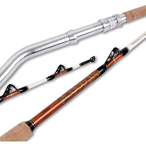 Fiblink 2-Piece Saltwater Offshore Trolling Rod Big Game Rod Conventional Boat Fishing Pole with Aluminum Alloy Handle (5’6", 6’, 6’6")