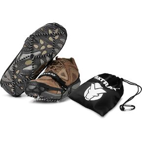 Yaktrax Pro Plus Traction Cleats for Ice and Snow, 360° Steel Coil Grip for All-Direction Traction, Flexible Thermoplastic Upper, Easy On/Off with Heel Tab, Includes Carry Bag & Carabiner