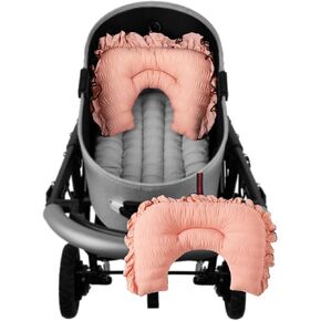 Stroller Cushion for Pets, Bolster, Margaret The Lace Edition, Harryspet, Pet Pillows, Pet Strollers (Coral Pink, Mini(9-11"))