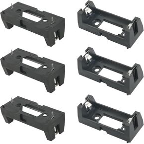 6PCS CR123A Battery Pack CR123A Li Ion Battery Holder Case Clip Single 3V Battery Pack for Electronic PCB Communication Module Electronic Toy Electronic Scale Remote Control Black