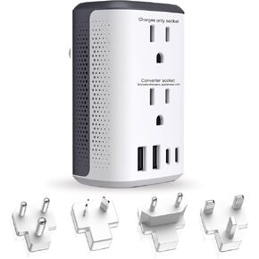 Voltage Converter Us to Europe, 220v to 110v Power Combo, Transformer for Curly Hair Dryer, European Plug Converter 2300w Travel Adapter Worldwide, Step Down European Converter.