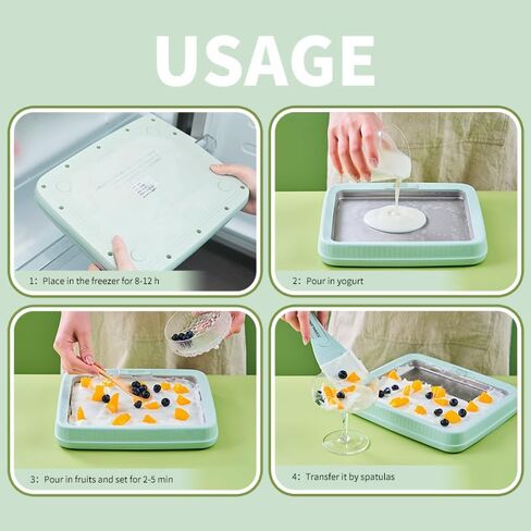 XIANJIN Instant Ice Cream Maker, Ice Cream Maker Pan, DIY Homemade Frozen Yogurt Maker For Children, Cream White in Saudi Arabia