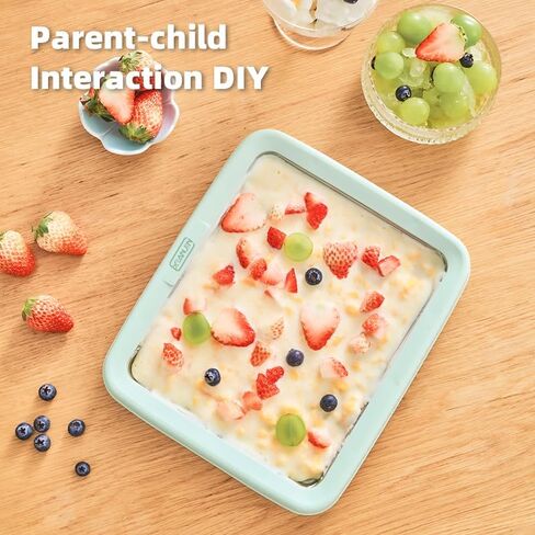 XIANJIN Instant Ice Cream Maker, Ice Cream Maker Pan, DIY Homemade Frozen Yogurt Maker For Children, Cream White in Saudi Arabia