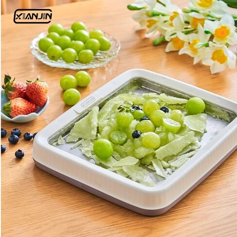 XIANJIN Instant Ice Cream Maker, Ice Cream Maker Pan, DIY Homemade Frozen Yogurt Maker For Children, Cream White in Saudi Arabia