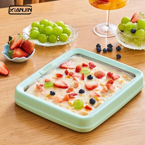 XIANJIN Instant Ice Cream Maker, Ice Cream Maker Pan, DIY Homemade Frozen Yogurt Maker For Children, Cream White in Saudi Arabia