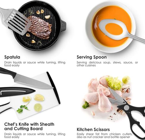 مجموعة أدوات مطبخ للتخييم، أدوات طبخ وشواء خارجية من الفولاذ المقاوم للصدأ مكونة من 9 قطع مع حقيبة تنظيم، مجموعة أدوات طهي مثالية للسفر والنزهات والمركبات الترفيهية والتخييم وحفلات الشواء والمزيد in Kuwait