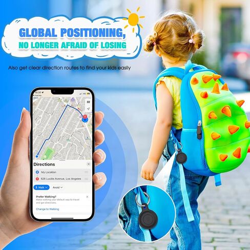 محدد موقع المفاتيح مع الصوت، متتبع للأطفال (iOS فقط)، بدون رسوم شهرية، متعقب بلوتوث ضد الفقدان، متوافق مع تطبيق Apple FindMy، سلسلة مفاتيح مع جهاز تتبع للأطفال/الحقائب/الأمتعة in Saudi Arabia