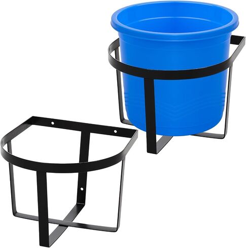 2 Pcs Heavy Duty Metal Bucket Holder Securely Bucket Hangers for 5 Gallon Horse Water and Feed Buckets Water Bucket and Pail Holder for Horses, Wall Mount in Saudi Arabia