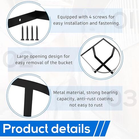 2 Pcs Heavy Duty Metal Bucket Holder Securely Bucket Hangers for 5 Gallon Horse Water and Feed Buckets Water Bucket and Pail Holder for Horses, Wall Mount in Saudi Arabia