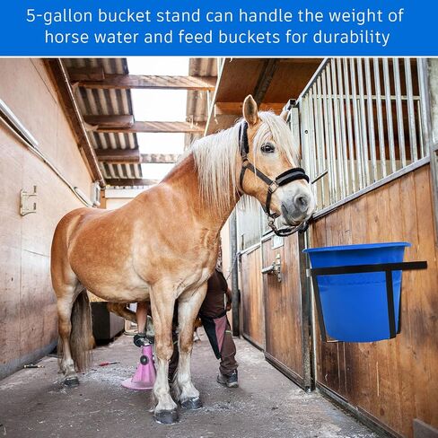2 Pcs Heavy Duty Metal Bucket Holder Securely Bucket Hangers for 5 Gallon Horse Water and Feed Buckets Water Bucket and Pail Holder for Horses, Wall Mount in Saudi Arabia
