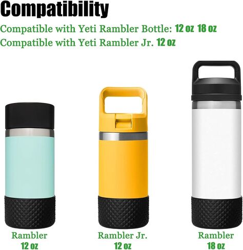 Silicone Boot Sleeve for YETI Rambler Jr 12 oz and Rambler 12 oz 18 oz, Safer Protection for YETI Rambler Bottle, Bright Green - Dishwasher Safe in Saudi Arabia