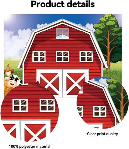 Cartoon Farm Photography Backdrop 7x5ft Animals Red Rustic Farmhouse Red Barn Photo Background for Kids Farm Birthday Party Decoration Barnyard Baby Shower Newborn Photobooth Banner in Kuwait