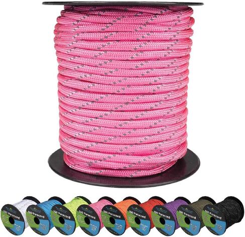 West Coast Paracord Reflective 550lb Paracord – 7 Strand Type III Tactical Parachute Cord for Hiking, Camping, and Fishing – Reflective Pink (100 ft) in Saudi Arabia
