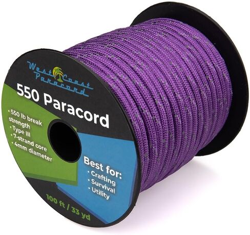 West Coast Paracord Reflective 550lb Paracord – 7 Strand Type III Tactical Parachute Cord for Hiking, Camping, and Fishing – Reflective Pink (100 ft) in Saudi Arabia