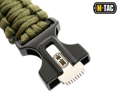سوار M-Tac Survival Paracord - سلك 12 قدم (144 بوصة) - حبل حبل طوارئ تكتيكي مع صفارة بوصلة in Kuwait