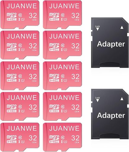 JUANWE 32GB Micro SD Card | Memory Card, SDHC High-Speed U1 SD Card, 32GB TF Cards for Phone, Dash Cam, Security Camera (Pink) in Saudi Arabia