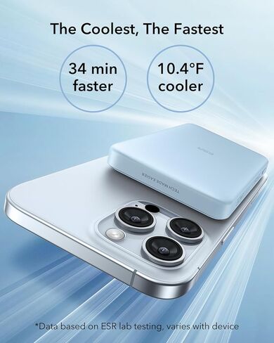 ESR Qi2 Certified MagSafe Battery Pack, Kickstand 10,000mAh 15W Fast Charging Portable Charger, Smart LED Display Power Bank, 27W USB-C MagSafe Charger with Cable for iPhone 16/15/14/13/12, Black in Kuwait