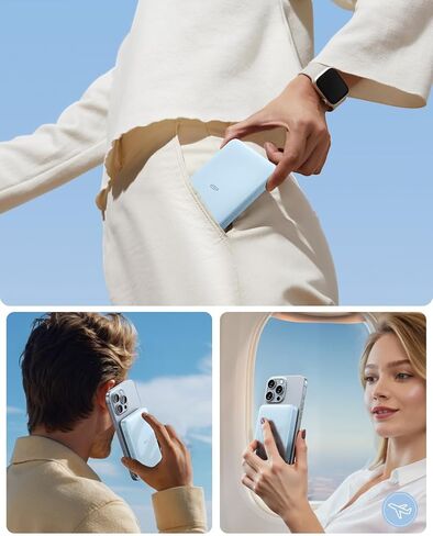 ESR Qi2 Certified MagSafe Battery Pack, Kickstand 10,000mAh 15W Fast Charging Portable Charger, Smart LED Display Power Bank, 27W USB-C MagSafe Charger with Cable for iPhone 16/15/14/13/12, Black in Kuwait