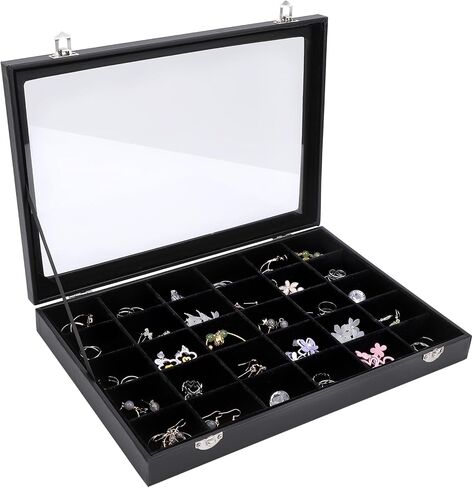 Large Earring Holder Organizer Box, 12-Compartment Jewelry Organizer Drawer for Earrings, Studs, Necklaces, Rings, Jewelry Accessories, Collections in Saudi Arabia
