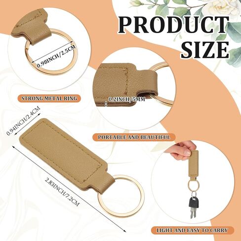 Wavyknot 48 Pcs Leather Key Chains Kit Blank Sublimation Leather Keychains Bulk Personalized PU Leather Keychain Holder for Men Women Keychain DIY Birthday Father's Day Graduation Gifts in Saudi Arabia
