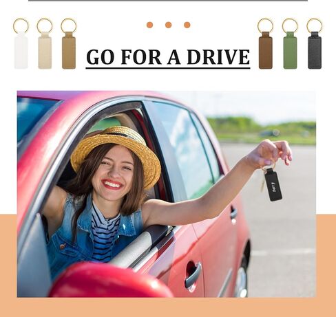 Wavyknot 48 Pcs Leather Key Chains Kit Blank Sublimation Leather Keychains Bulk Personalized PU Leather Keychain Holder for Men Women Keychain DIY Birthday Father's Day Graduation Gifts in Saudi Arabia