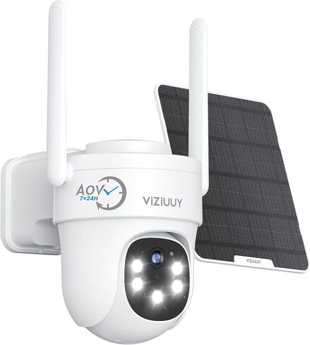 AOV Security Camera, 2K Continuous Recording Security Cameras Wireless Outdoor, Solar-Powered, Cameras for Home Security with 360° Pan & Tilt, Auto Tracking, 512G Local Storage(Not Include) in Saudi Arabia
