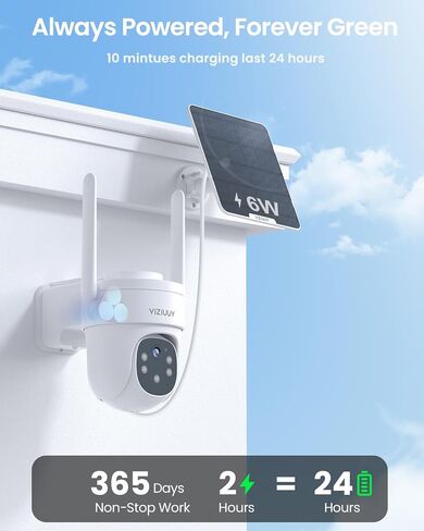 AOV Security Camera, 2K Continuous Recording Security Cameras Wireless Outdoor, Solar-Powered, Cameras for Home Security with 360° Pan & Tilt, Auto Tracking, 512G Local Storage(Not Include) in Saudi Arabia