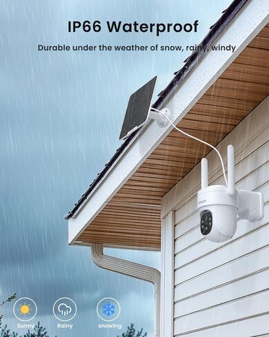 AOV Security Camera, 2K Continuous Recording Security Cameras Wireless Outdoor, Solar-Powered, Cameras for Home Security with 360° Pan & Tilt, Auto Tracking, 512G Local Storage(Not Include) in Saudi Arabia
