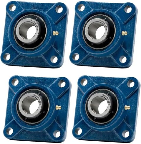 MAPLE ACE UCF205-16 Square Flange Bearing 1" Bore, 4-Bolt Self-Aligning, Solid Base, Heavy Duty (Qty 2) in Saudi Arabia