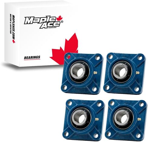 MAPLE ACE UCF205-16 Square Flange Bearing 1" Bore, 4-Bolt Self-Aligning, Solid Base, Heavy Duty (Qty 2) in Saudi Arabia