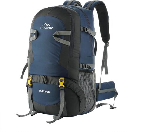 BLAZE 55L Travel Backpack - Daypack for Camping, Hiking, Trekking for Men & Women SHK014-Black in Saudi Arabia