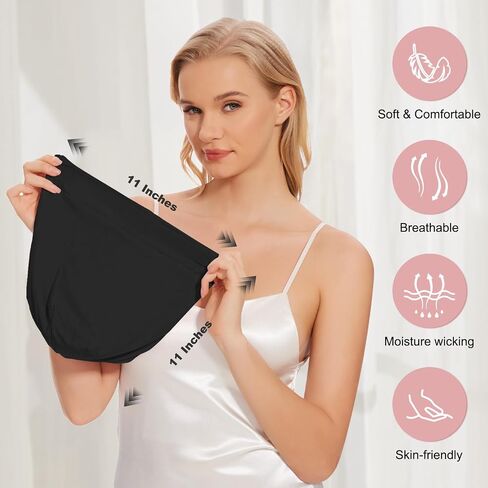 Silk Bonnet for Sleeping Women, Adjustable Silky Satin Lined Sleep Cap, Silk Hair Wrap for Sleep Night Cap for Natural Curly Hair 2PCS(Black&Pink) in Saudi Arabia